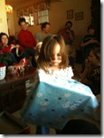 Lily opening presents