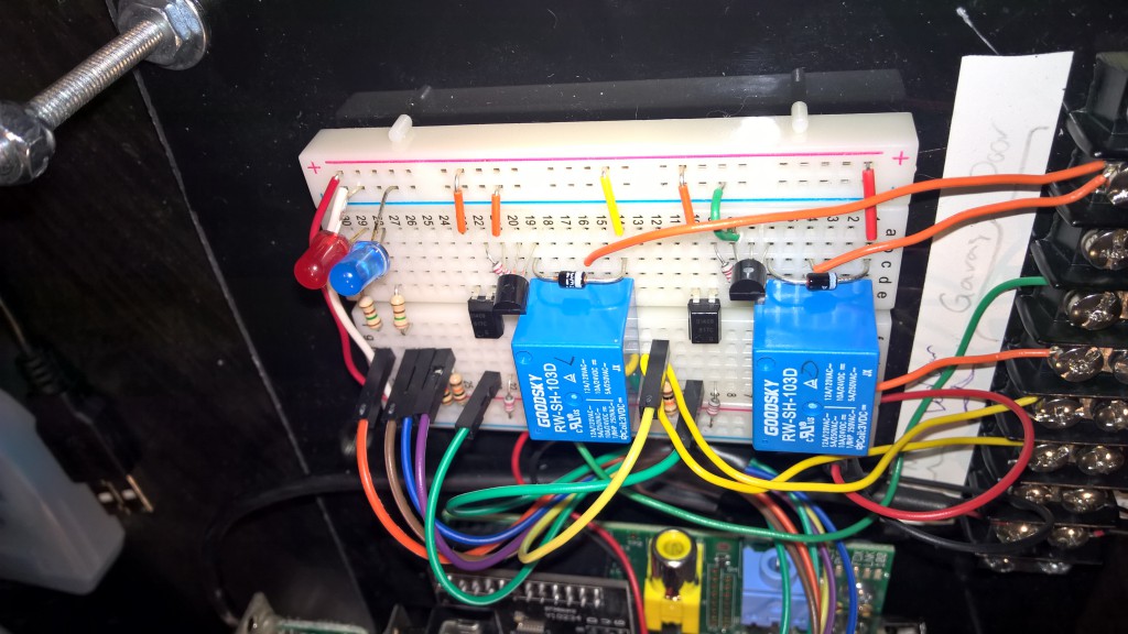 Second iteration of electronics using transistors, diodes, and opto-couplers