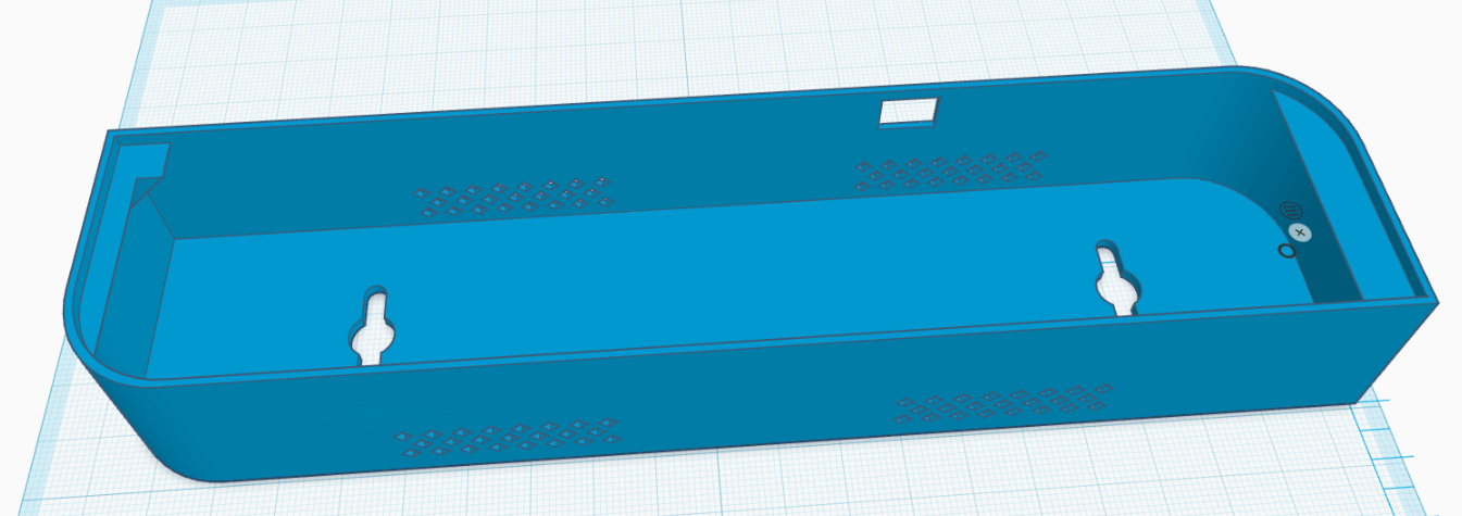 The case design in Tinkercad