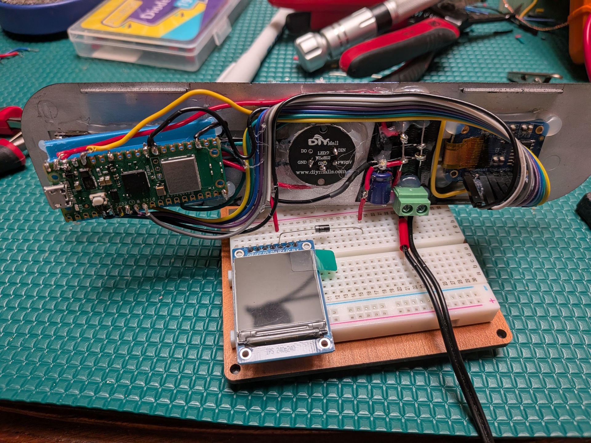 Breadboard testing with a spare display